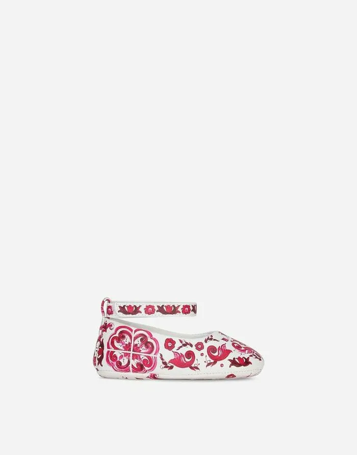 Dolce and Gabbana Newborn Girls039 Shoes 1620 Children Printed Nappa Leather Ballet Flats Multicolor Dolce and Gabbana Newborn Girls039 Shoes 1620 Children Printed Nappa Leather Ballet Flats Multicolor