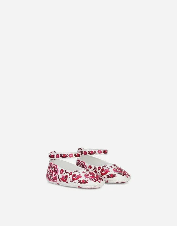 Dolce and Gabbana Newborn Girls039 Shoes 1620 Children Printed Nappa Leather Ballet Flats Multicolor Dolce and Gabbana Newborn Girls039 Shoes 1620 Children Printed Nappa Leather Ballet Flats Multicolor