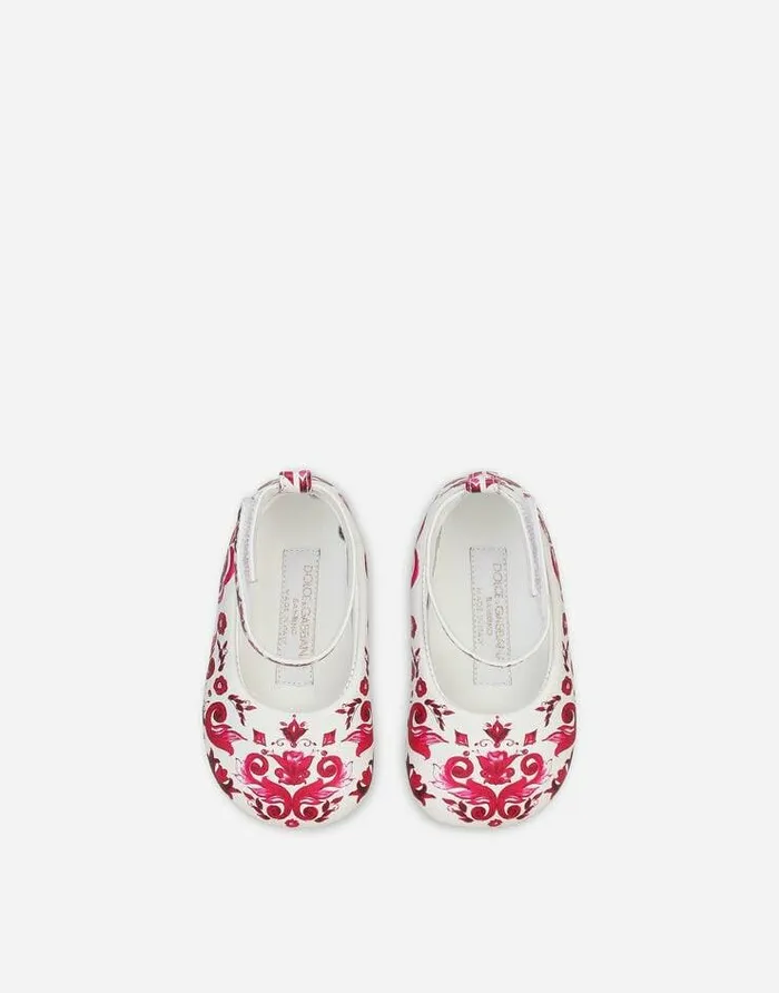 Dolce and Gabbana Newborn Girls039 Shoes 1620 Children Printed Nappa Leather Ballet Flats Multicolor Dolce and Gabbana Newborn Girls039 Shoes 1620 Children Printed Nappa Leather Ballet Flats Multicolor