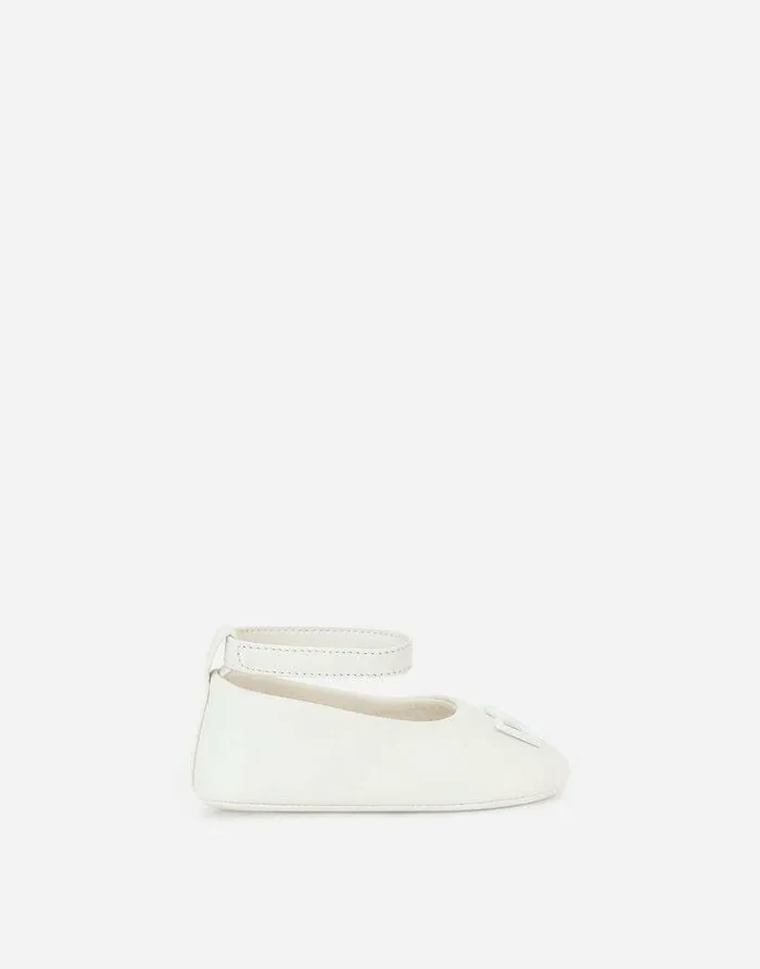 Dolce and Gabbana Newborn Shoes 1620 Children Nappa Leather Newborn Ballet Flats White Dolce and Gabbana Newborn Shoes 1620 Children Nappa Leather Newborn Ballet Flats White