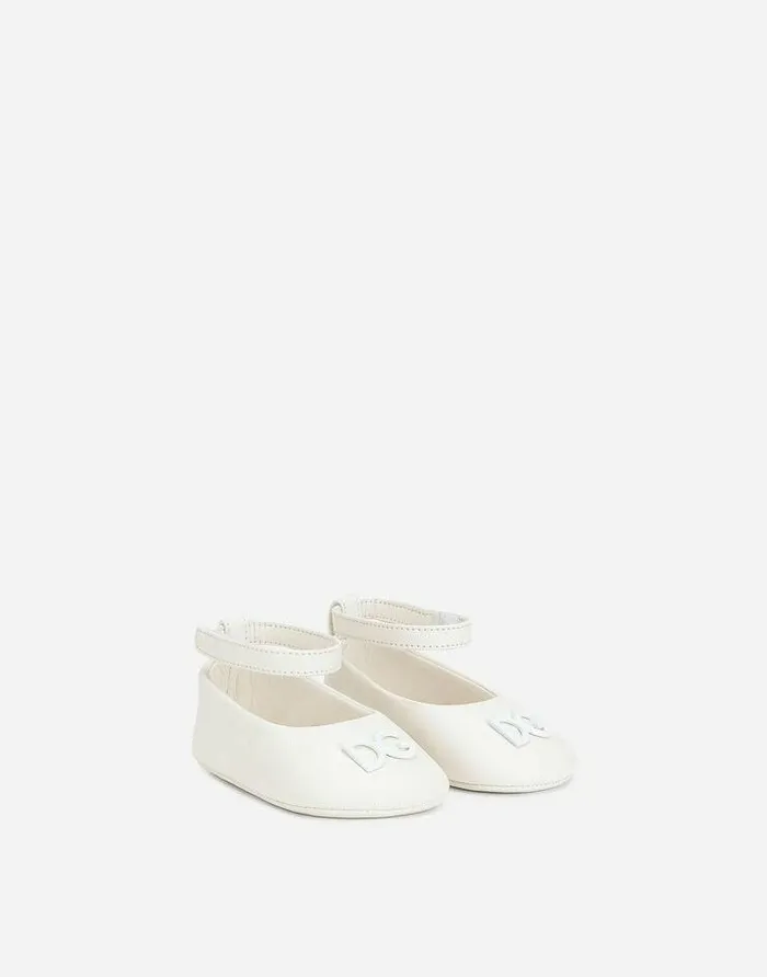 Dolce and Gabbana Newborn Shoes 1620 Children Nappa Leather Newborn Ballet Flats White Dolce and Gabbana Newborn Shoes 1620 Children Nappa Leather Newborn Ballet Flats White