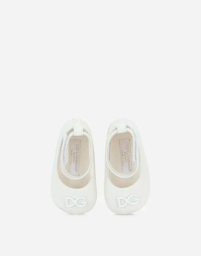Dolce and Gabbana Newborn Shoes 1620 Children Nappa Leather Newborn Ballet Flats White Dolce and Gabbana Newborn Shoes 1620 Children Nappa Leather Newborn Ballet Flats White