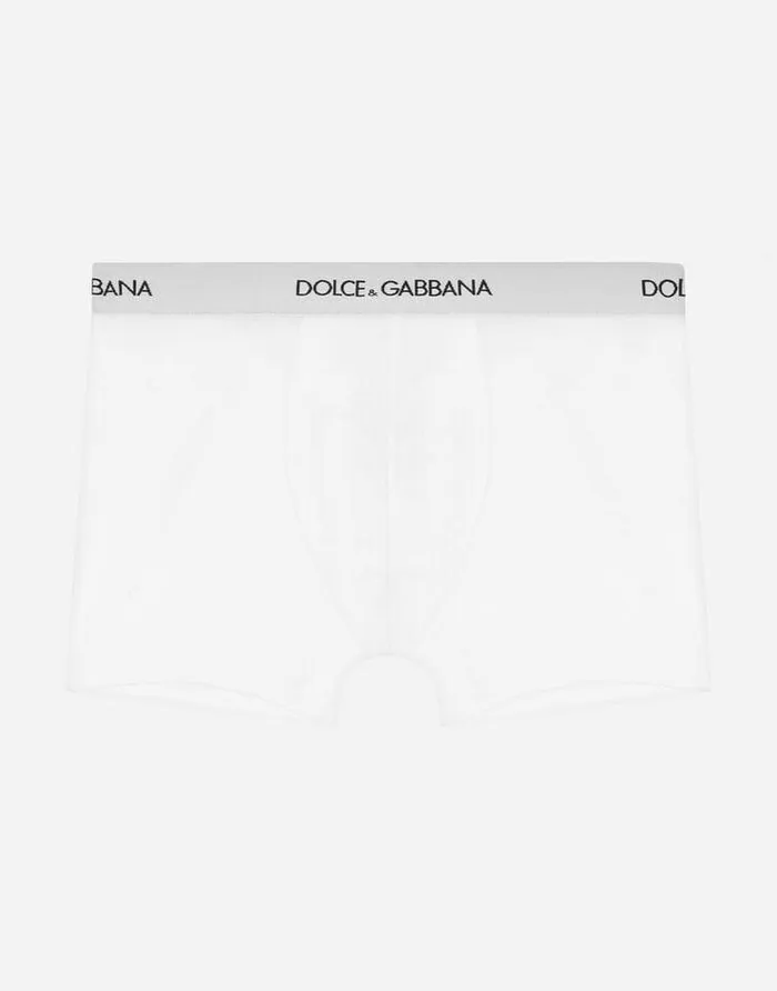 Dolce and Gabbana Nightwear and Underwear Children Jersey Boxers Twopack With Branded Elastic White Dolce and Gabbana Nightwear and Underwear Children Jersey Boxers Twopack With Branded Elastic White