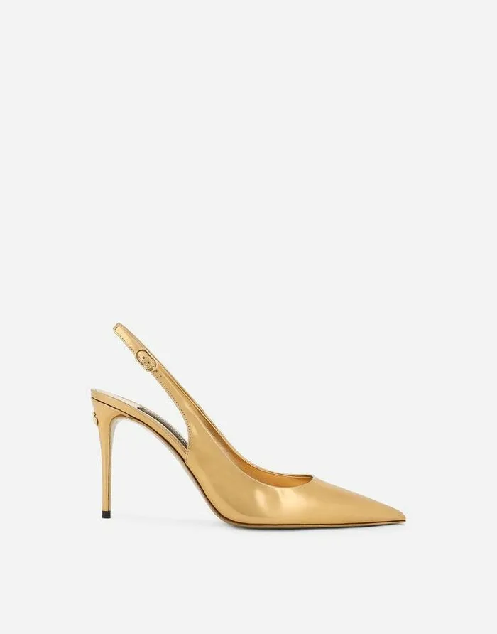 Dolce and Gabbana Pumps And Slingback Women Calfskin Slingbacks Gold