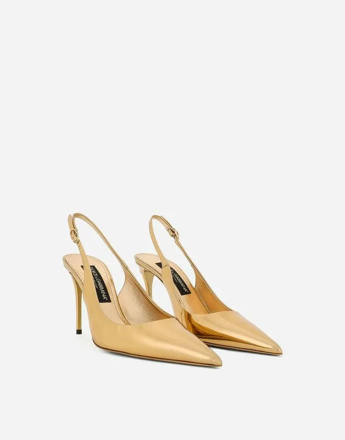 Dolce and Gabbana Pumps And Slingback Women Calfskin Slingbacks Gold Dolce and Gabbana Pumps And Slingback Women Calfskin Slingbacks Gold