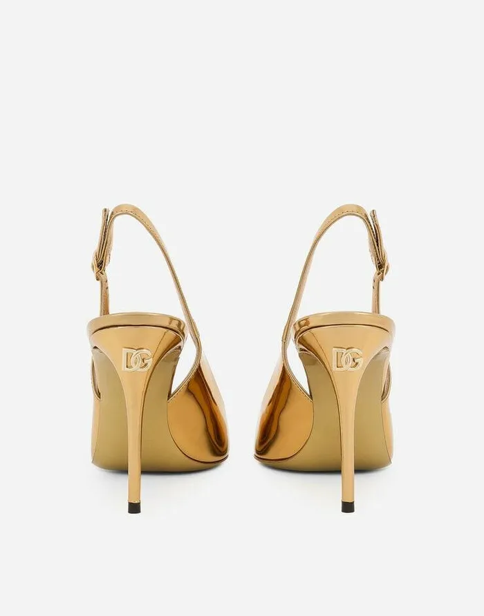 Dolce and Gabbana Pumps And Slingback Women Calfskin Slingbacks Gold Dolce and Gabbana Pumps And Slingback Women Calfskin Slingbacks Gold