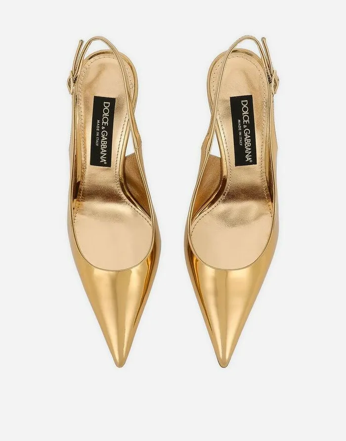Dolce and Gabbana Pumps And Slingback Women Calfskin Slingbacks Gold Dolce and Gabbana Pumps And Slingback Women Calfskin Slingbacks Gold