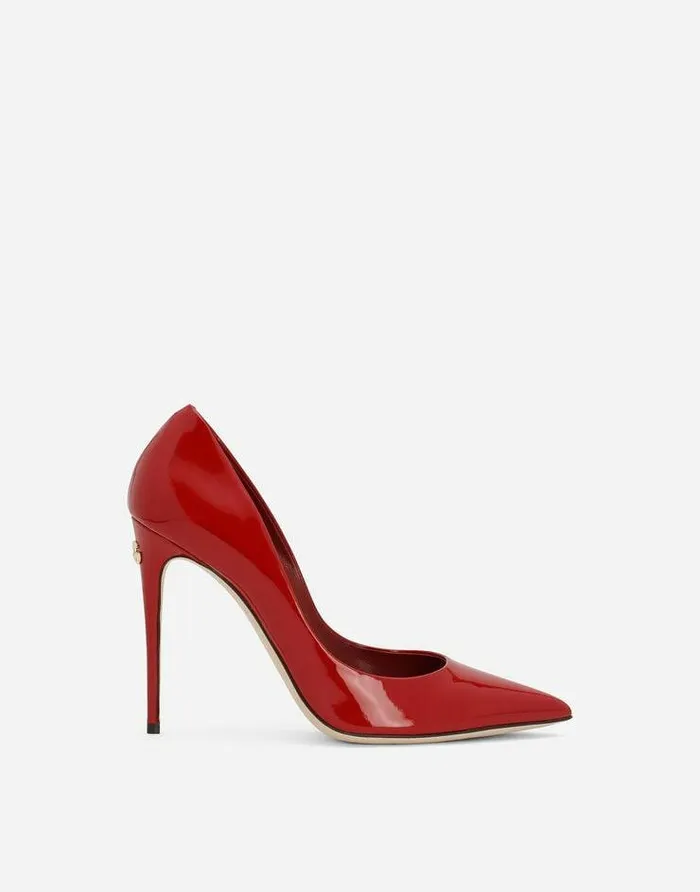 Dolce and Gabbana Pumps And Slingback Women Patent Leather Pumps Orange