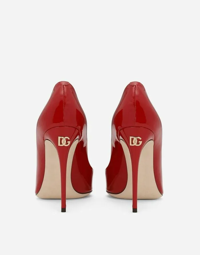 Dolce and Gabbana Pumps And Slingback Women Patent Leather Pumps Orange Dolce and Gabbana Pumps And Slingback Women Patent Leather Pumps Orange