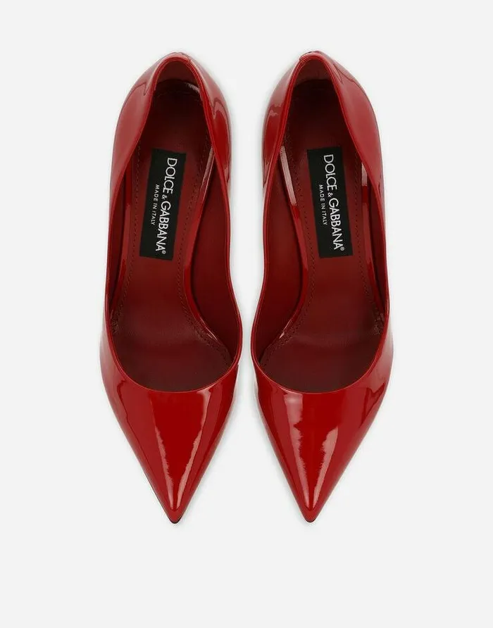 Dolce and Gabbana Pumps And Slingback Women Patent Leather Pumps Orange Dolce and Gabbana Pumps And Slingback Women Patent Leather Pumps Orange