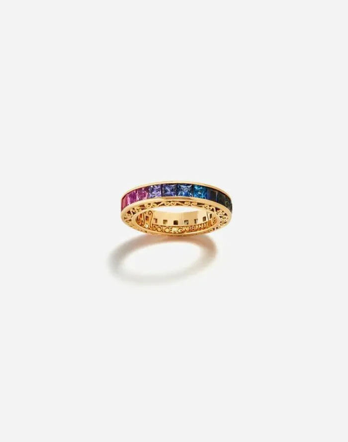 Dolce and Gabbana Rings Women Multicolor Sapphire Wedding Ring Gold Dolce and Gabbana Rings Women Multicolor Sapphire Wedding Ring Gold