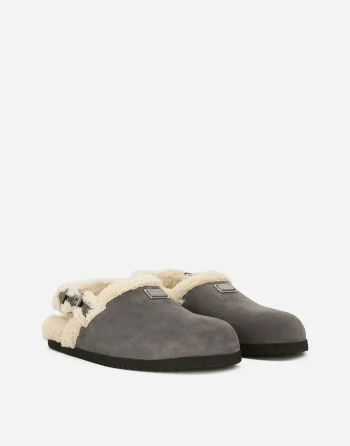 Dolce and Gabbana Sandals And Slides Men Nubuck Mules Multicolor Dolce and Gabbana Sandals And Slides Men Nubuck Mules Multicolor