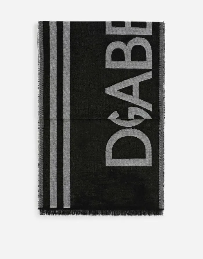 Dolce and Gabbana Scarves And Silks Men Cottonmodal Jacquard Scarf With Logo Blackwhite Dolce and Gabbana Scarves And Silks Men Cottonmodal Jacquard Scarf With Logo Blackwhite