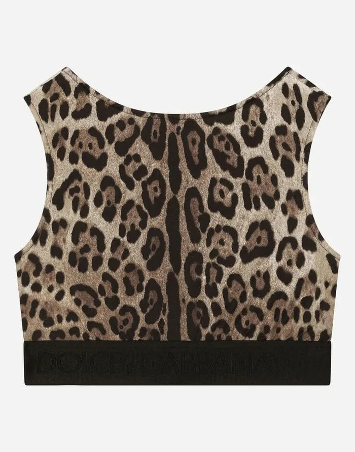 Dolce and Gabbana Shirts And Tops Children Leopardprint Interlock Bralette Top Animal Print Dolce and Gabbana Shirts And Tops Children Leopardprint Interlock Bralette Top Animal Print