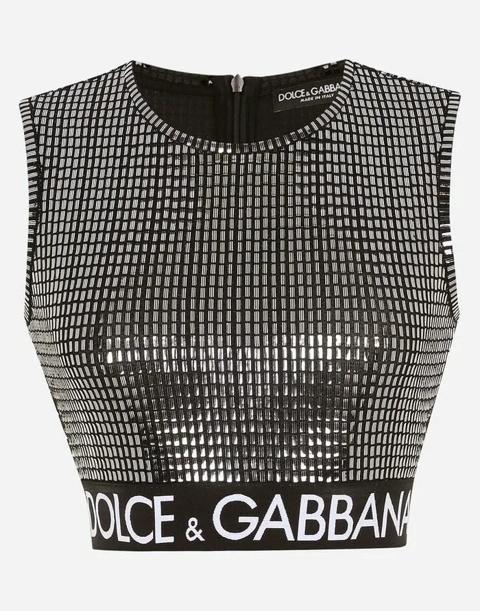 Dolce and Gabbana Shirts And Tops Women Jersey Top With Sequins Multicolor