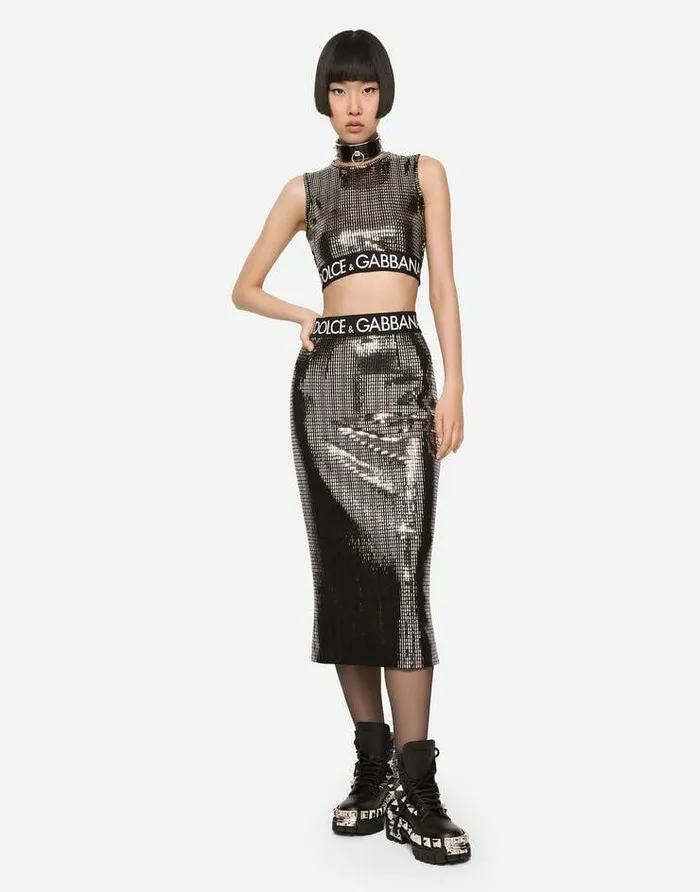 Dolce and Gabbana Shirts And Tops Women Jersey Top With Sequins Multicolor Dolce and Gabbana Shirts And Tops Women Jersey Top With Sequins Multicolor