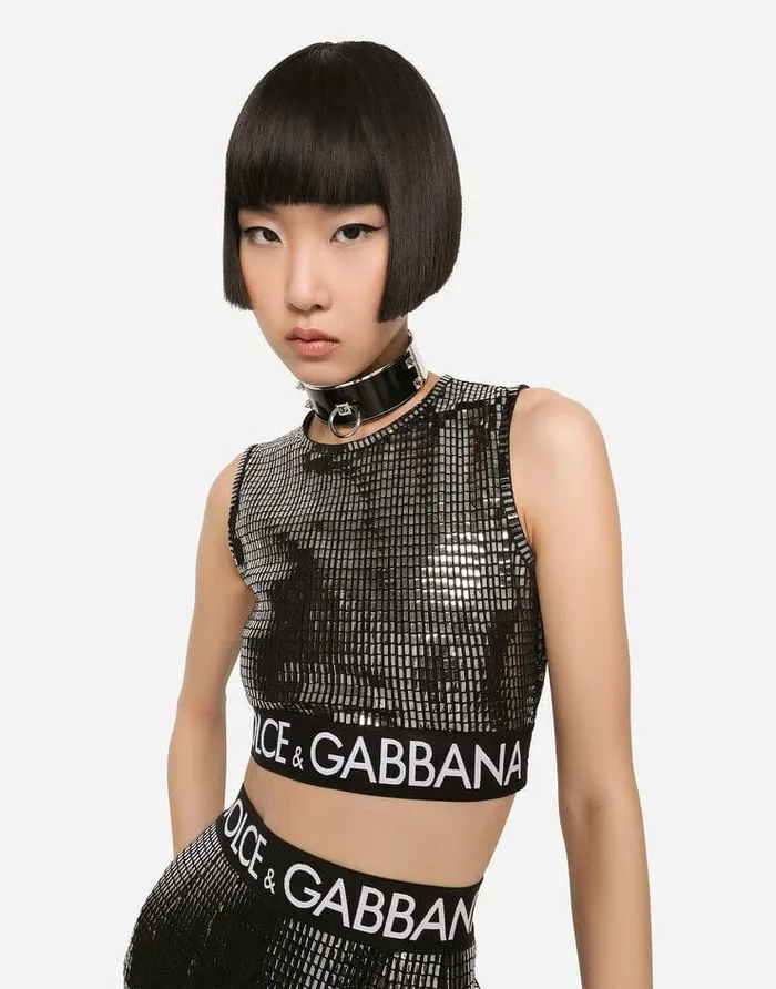 Dolce and Gabbana Shirts And Tops Women Jersey Top With Sequins Multicolor Dolce and Gabbana Shirts And Tops Women Jersey Top With Sequins Multicolor