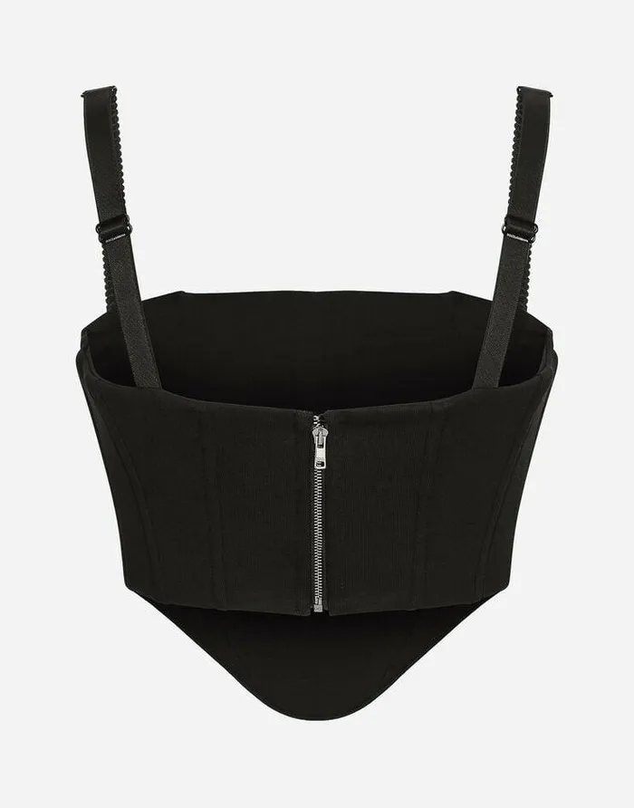 Dolce and Gabbana Shirts And Tops Women Jersey Top With Straps And The DolceandGabbana Tag Black Dolce and Gabbana Shirts And Tops Women Jersey Top With Straps And The DolceandGabbana Tag Black