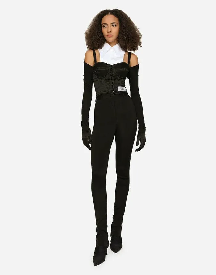 Dolce and Gabbana Shirts And Tops Women KIM DOLCEandGABBANA Jersey Satin And Poplin Corset Top Multicolor Dolce and Gabbana Shirts And Tops Women KIM DOLCEandGABBANA Jersey Satin And Poplin Corset Top Multicolor