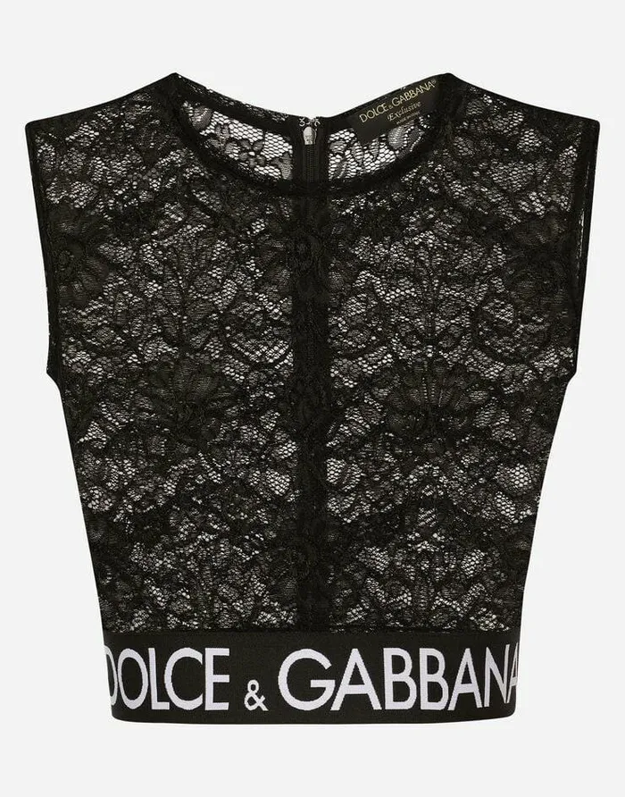 Dolce and Gabbana Shirts And Tops Women Lace Top Black