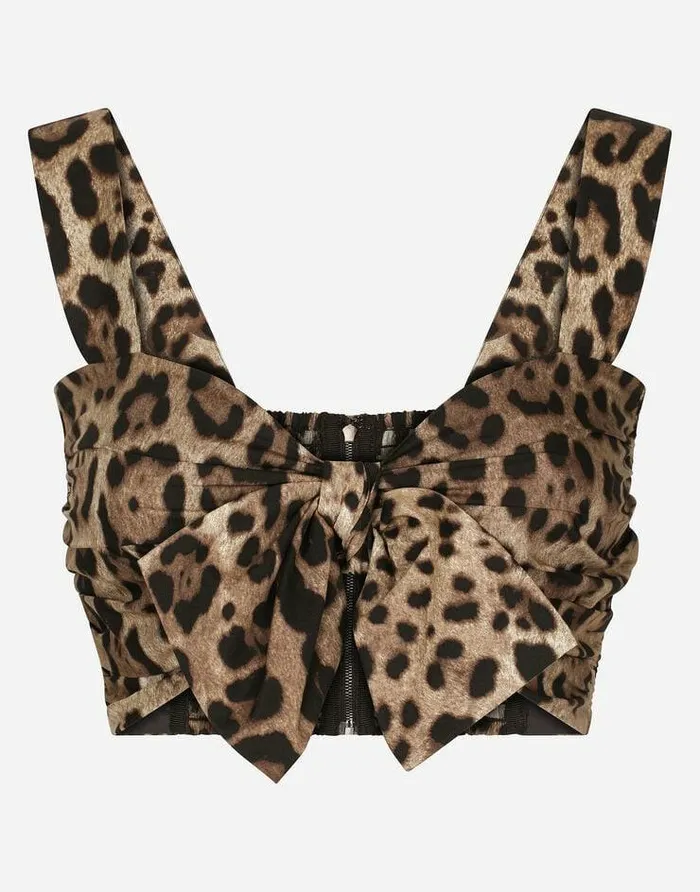 Dolce and Gabbana Shirts And Tops Women Poplin Top With Leopard Print Multicolor Dolce and Gabbana Shirts And Tops Women Poplin Top With Leopard Print Multicolor