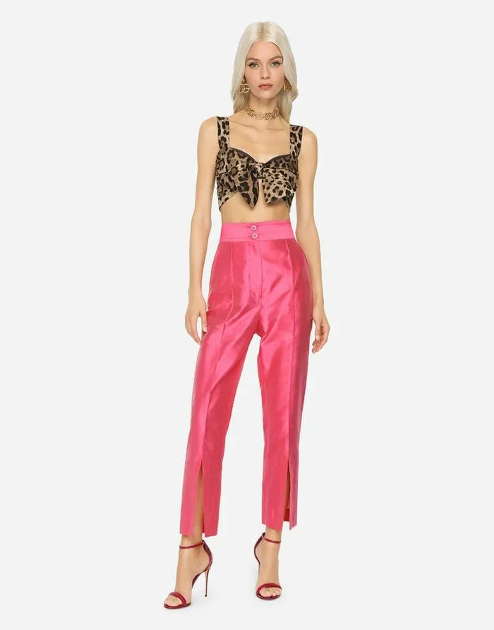 Dolce and Gabbana Shirts And Tops Women Poplin Top With Leopard Print Multicolor Dolce and Gabbana Shirts And Tops Women Poplin Top With Leopard Print Multicolor