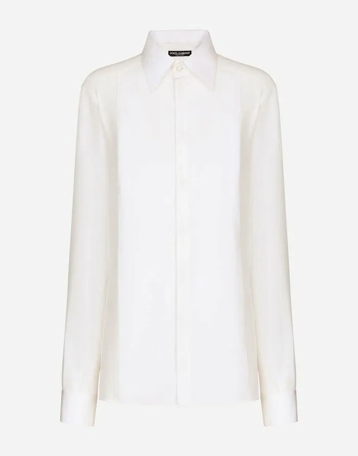 Dolce and Gabbana Shirts And Tops Women Silk Crepe De Chine Shirt White