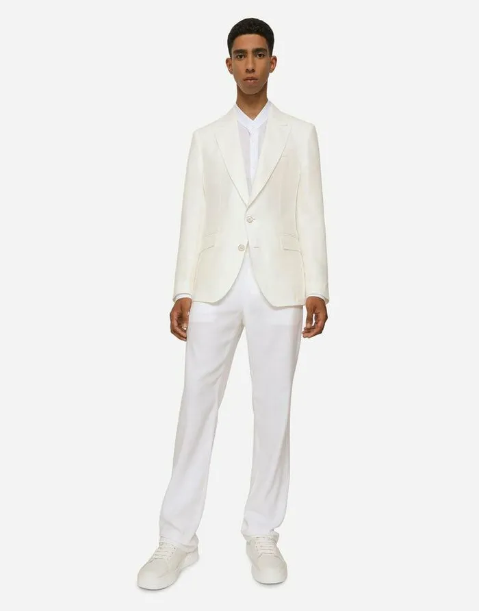 Dolce and Gabbana Shirts Men Linen Martinifit Shirt With DG Hardware White Dolce and Gabbana Shirts Men Linen Martinifit Shirt With DG Hardware White