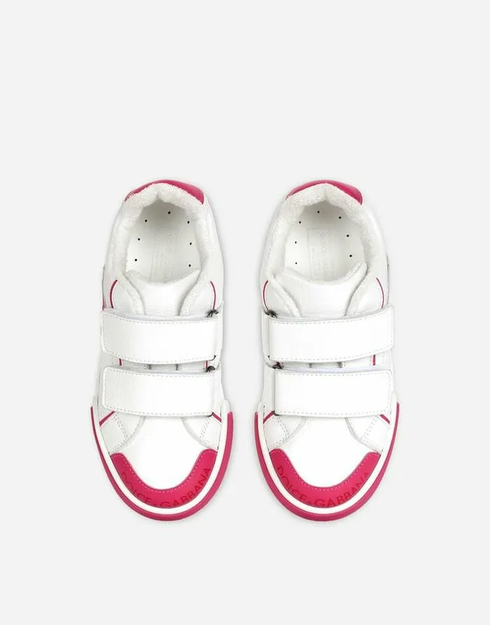 Dolce and Gabbana Shoes 2438 Children Calfskin Portofino Light Sneakers Multicolor