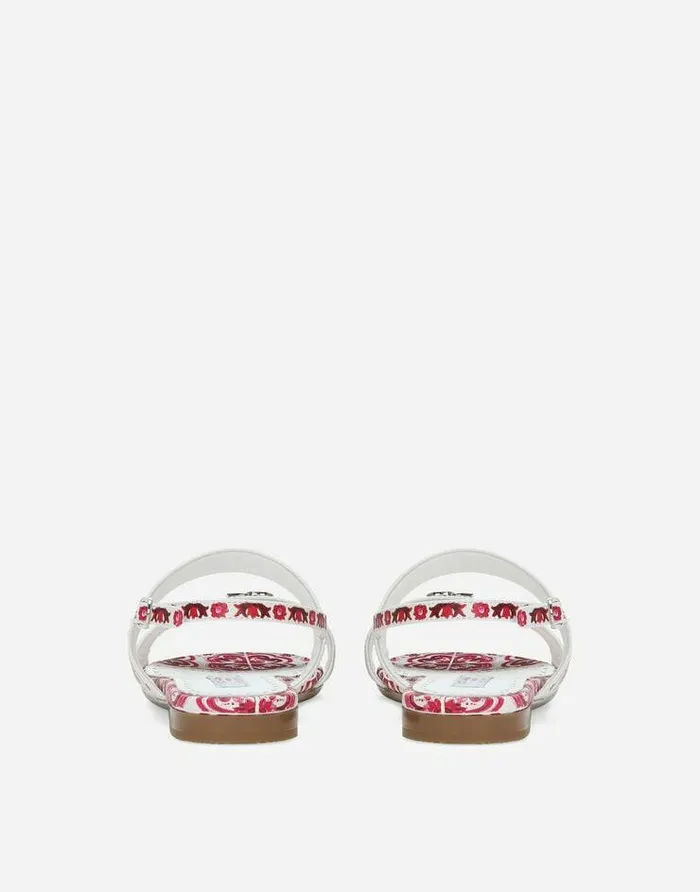 Dolce and Gabbana Shoes 2438 Children Printed Calfskin Sandals Multicolor Dolce and Gabbana Shoes 2438 Children Printed Calfskin Sandals Multicolor