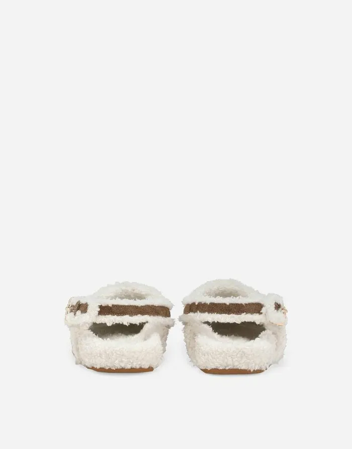 Dolce and Gabbana Shoes 2438 Children Suede Mules With Logo Tag Multicolor Dolce and Gabbana Shoes 2438 Children Suede Mules With Logo Tag Multicolor