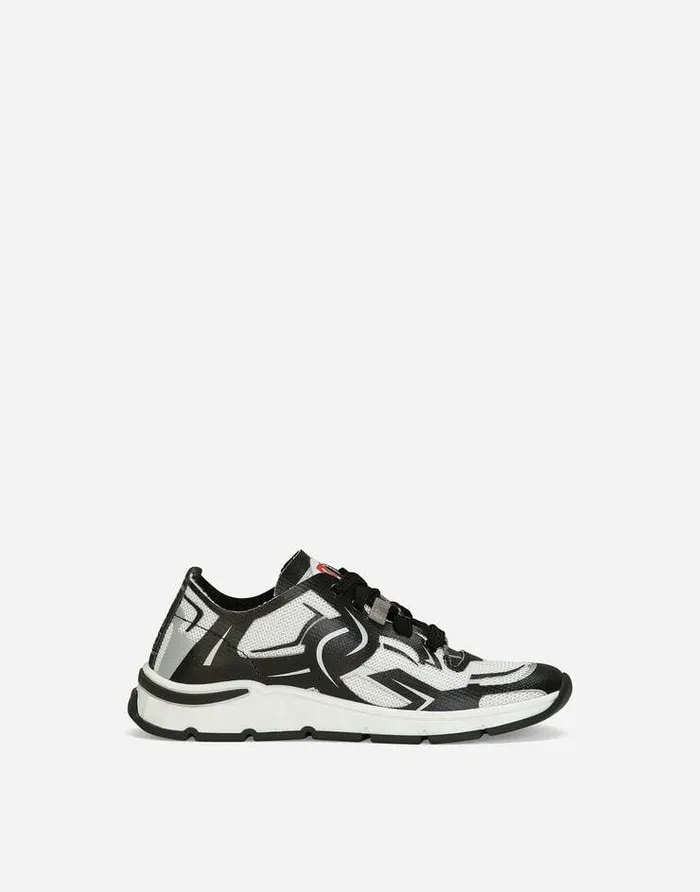 Dolce and Gabbana Shoes 2438 Children Technical Fabric Fast Sneakers Multicolor Dolce and Gabbana Shoes 2438 Children Technical Fabric Fast Sneakers Multicolor
