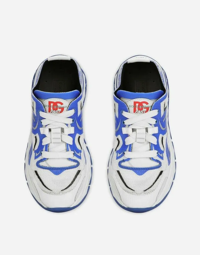 Dolce and Gabbana Shoes 2438 Children Technical Fabric Fast Sneakers Multicolor Dolce and Gabbana Shoes 2438 Children Technical Fabric Fast Sneakers Multicolor