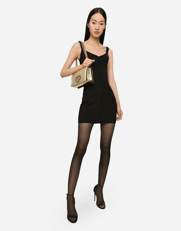 Dolce and Gabbana Shoulder And Crossbody Bags Women Medium Devotion Bag In Quilted Nappa Leather Gold