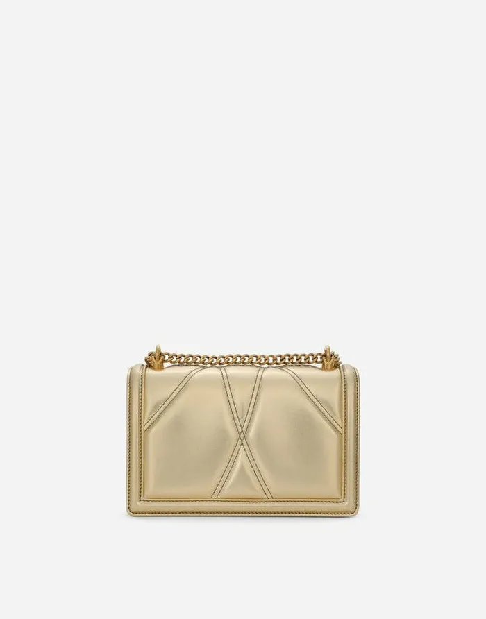 Dolce and Gabbana Shoulder And Crossbody Bags Women Medium Devotion Bag In Quilted Nappa Leather Gold