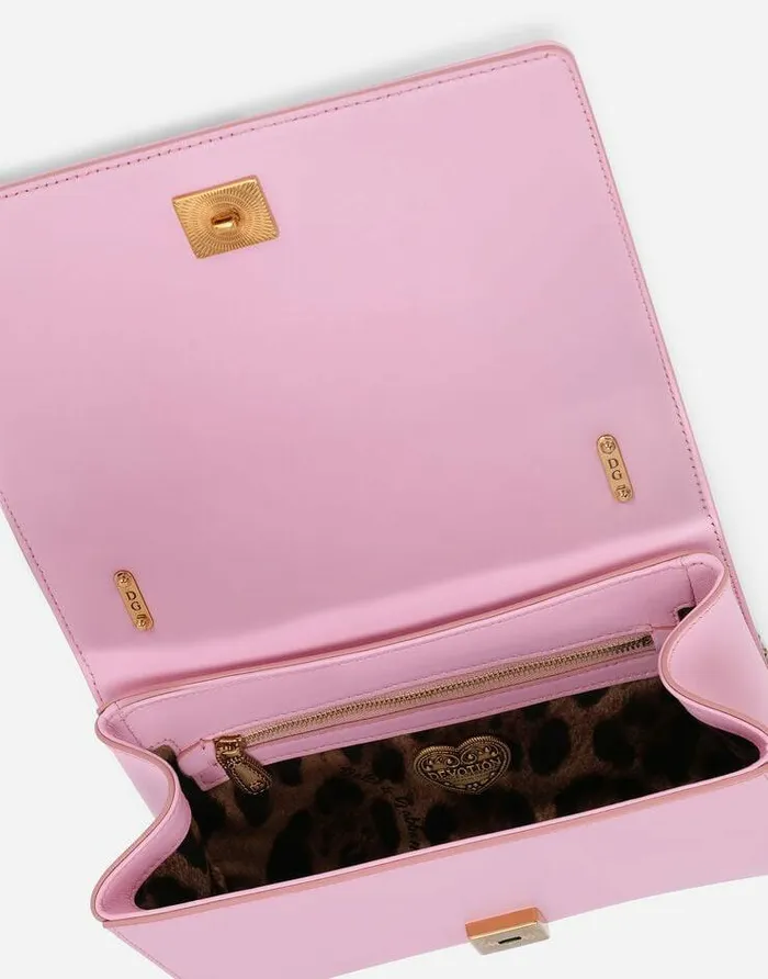 Dolce and Gabbana Shoulder And Crossbody Bags Women Medium Devotion Bag In Quilted Nappa Leather Pink