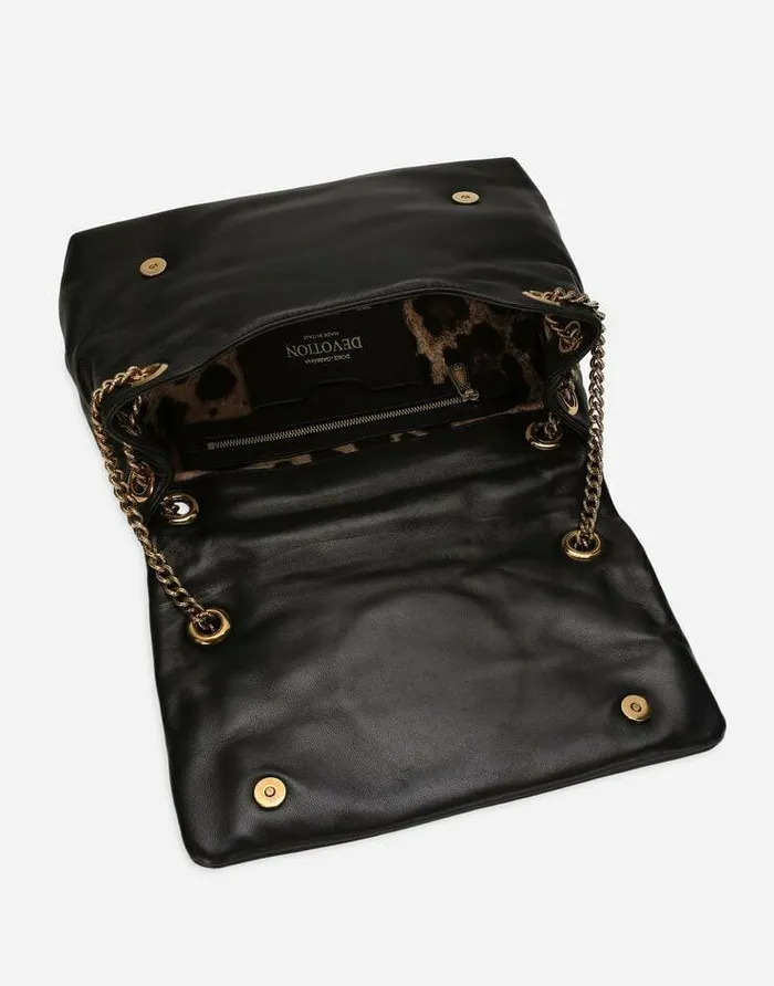 Dolce and Gabbana Shoulder And Crossbody Bags Women Medium Devotion Soft Shoulder Bag Black