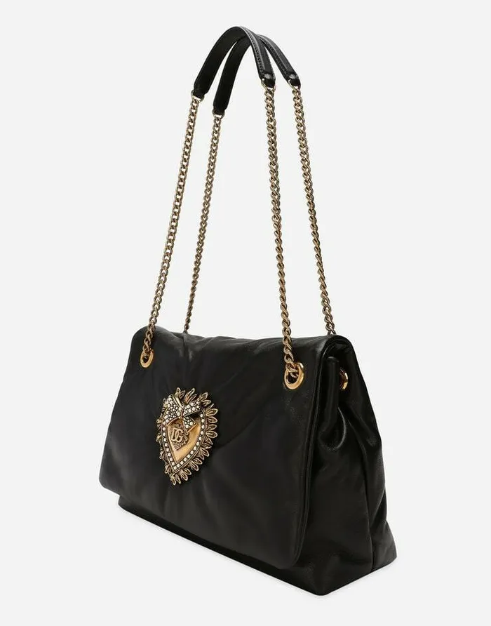 Dolce and Gabbana Shoulder And Crossbody Bags Women Medium Devotion Soft Shoulder Bag Black