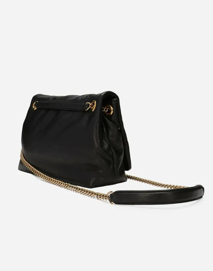 Dolce and Gabbana Shoulder And Crossbody Bags Women Medium Devotion Soft Shoulder Bag Black