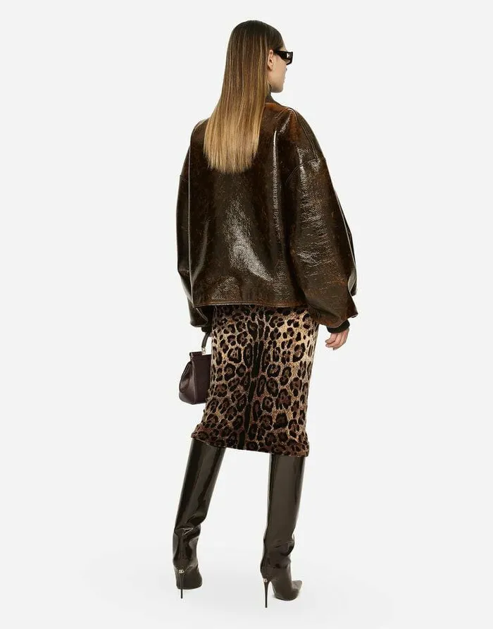 Dolce and Gabbana Skirts Women Chenille Calflength Skirt With Jacquard Leopard Design Multicolor Dolce and Gabbana Skirts Women Chenille Calflength Skirt With Jacquard Leopard Design Multicolor