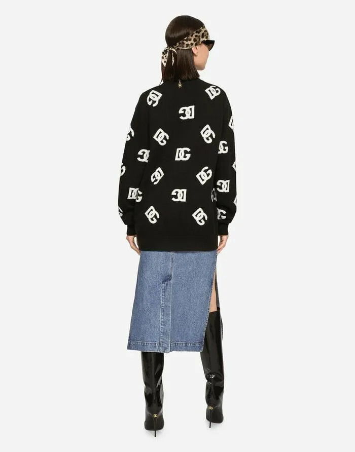 Dolce and Gabbana Skirts Women Denim Calflength Skirt With Logo Tag Multicolor Dolce and Gabbana Skirts Women Denim Calflength Skirt With Logo Tag Multicolor