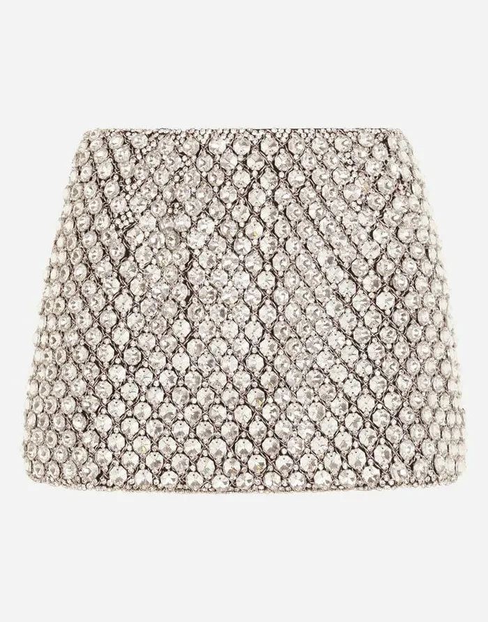Dolce and Gabbana Skirts Women Jacquard Miniskirt With Crystal Embellishment Multicolor Dolce and Gabbana Skirts Women Jacquard Miniskirt With Crystal Embellishment Multicolor