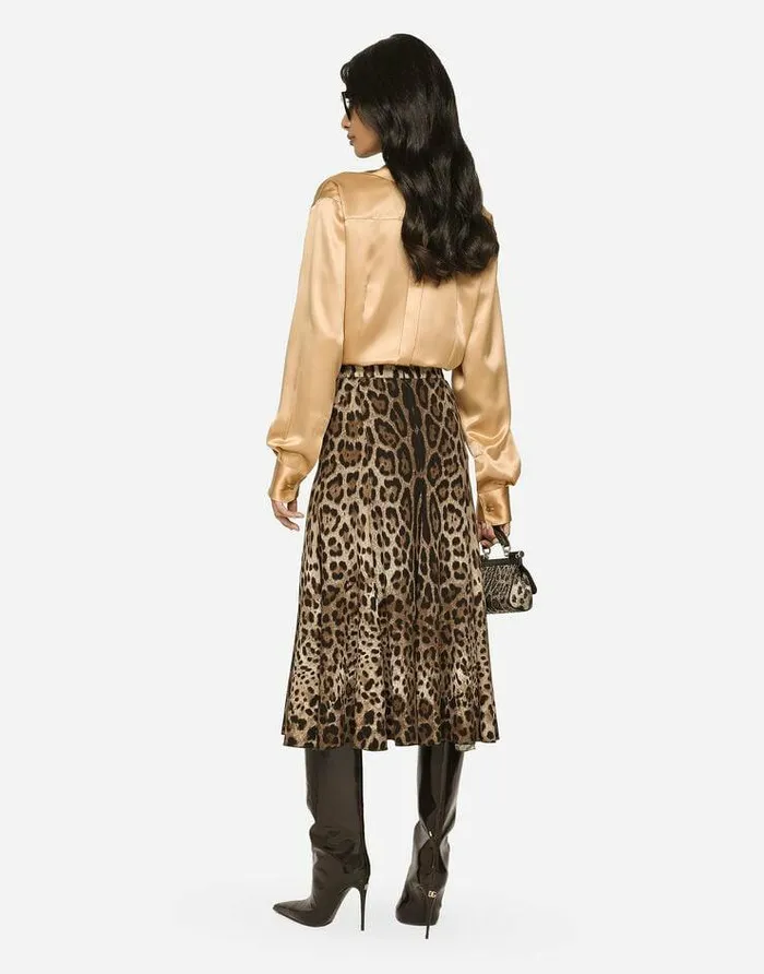 Dolce and Gabbana Skirts Women Leopardprint Cady Circle Skirt Animal Print Dolce and Gabbana Skirts Women Leopardprint Cady Circle Skirt Animal Print