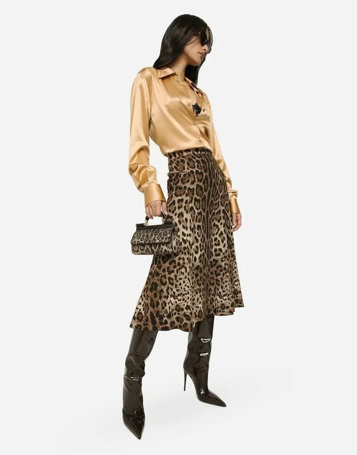 Dolce and Gabbana Skirts Women Leopardprint Cady Circle Skirt Animal Print Dolce and Gabbana Skirts Women Leopardprint Cady Circle Skirt Animal Print