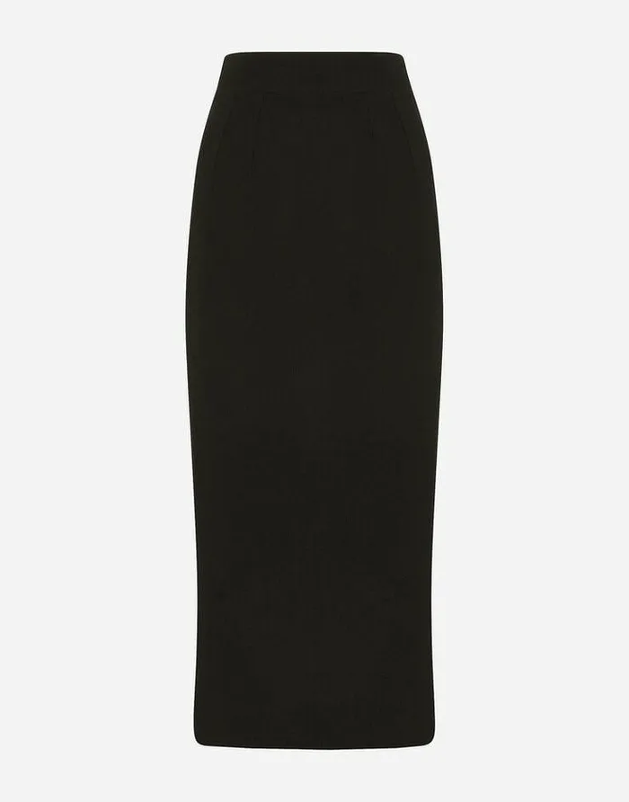 Dolce and Gabbana Skirts Women Virgin Wool Pencil Skirt Black