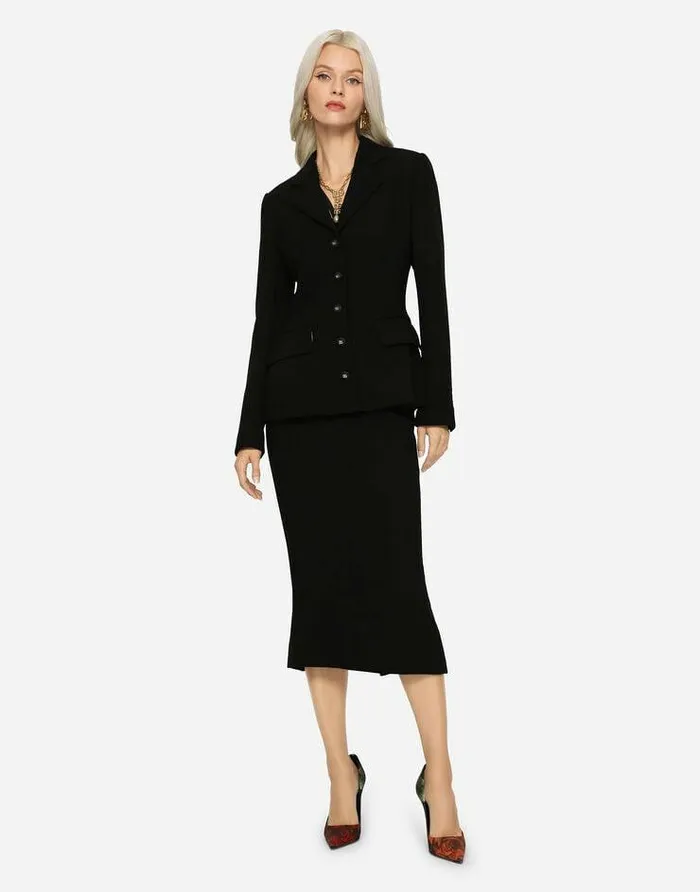 Dolce and Gabbana Skirts Women Virgin Wool Pencil Skirt Black Dolce and Gabbana Skirts Women Virgin Wool Pencil Skirt Black