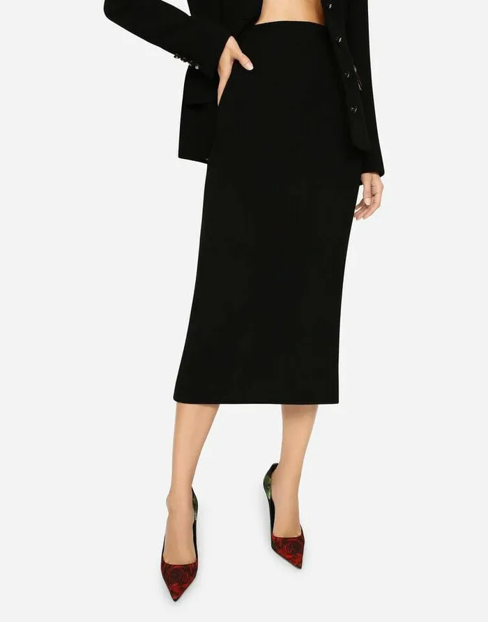 Dolce and Gabbana Skirts Women Virgin Wool Pencil Skirt Black Dolce and Gabbana Skirts Women Virgin Wool Pencil Skirt Black