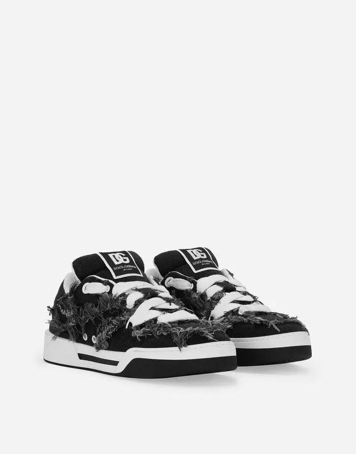 Dolce and Gabbana Sneakers Men Denim New Roma Sneakers Black Dolce and Gabbana Sneakers Men Denim New Roma Sneakers Black