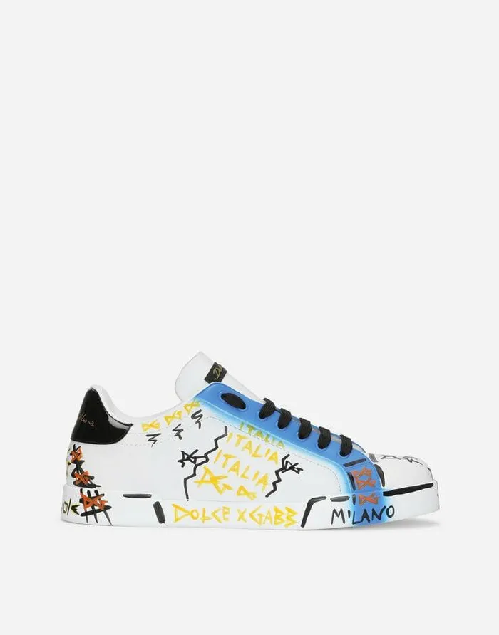 Dolce and Gabbana Sneakers Men Limited Edition Portofino Sneakers Multicolor