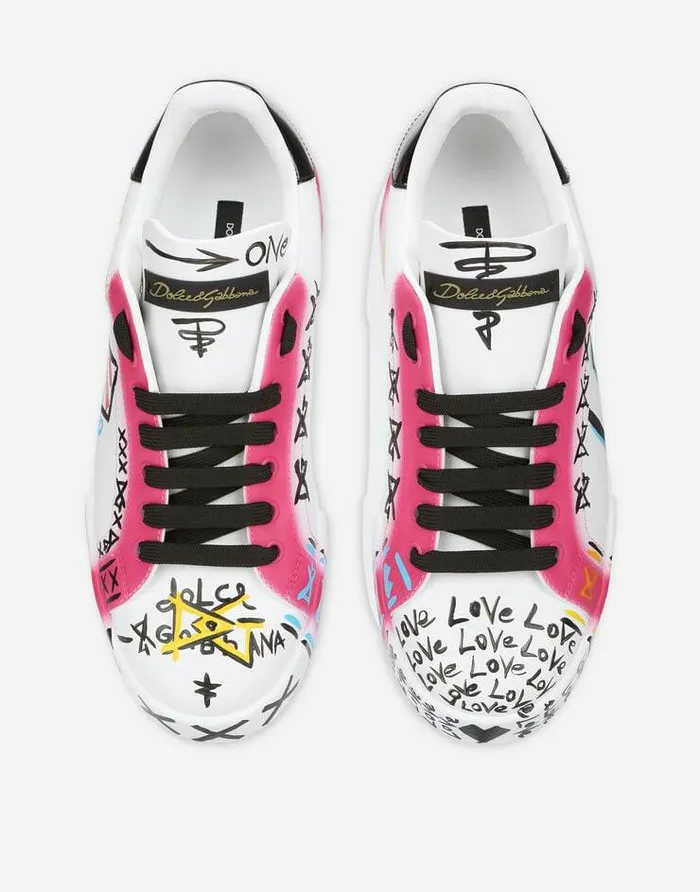 Dolce and Gabbana Sneakers Men Limited Edition Portofino Sneakers Multicolor